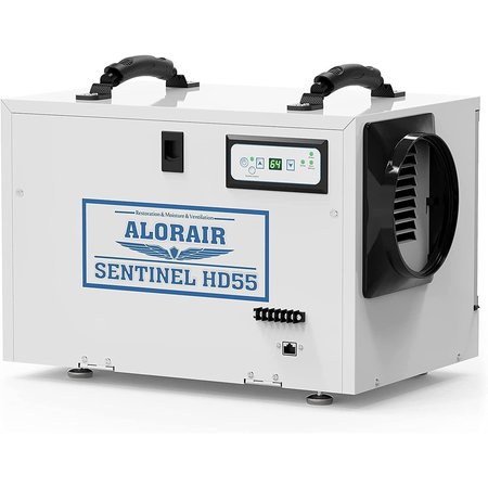 ALORAIR BASEMENT/CRAWL SPACE DEHUMIDIFIERS REMOVAL 120 PPD SATURATION, 55 PINT HD55-White